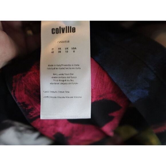 Colville CVS20516A Women Sz IT 42 US 6 Black Floral Asymmetric Midi Dress - Picture 8 of 16